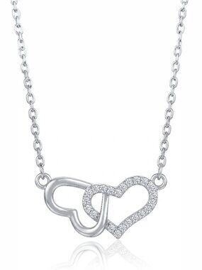 Heart Gemstone Necklace, 925 Sterling Silver Charmed Aroma Love Story